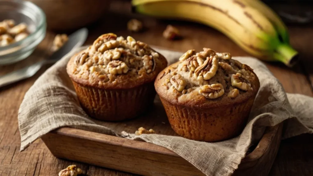 Fluffy Banana Nut Muffins