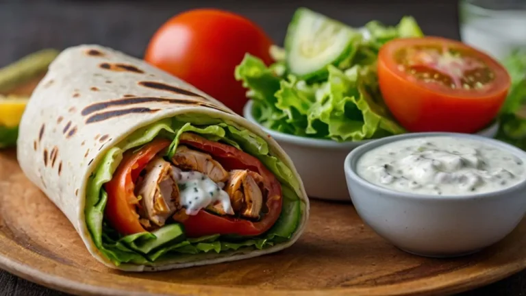 Grilled Chicken Wrap with Garlic Yogurt Sauce