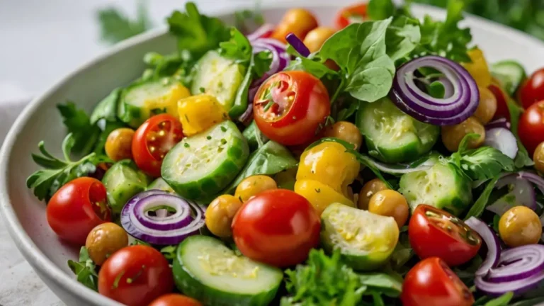Rainbow Chickpea Salad with Lemon Dressing
