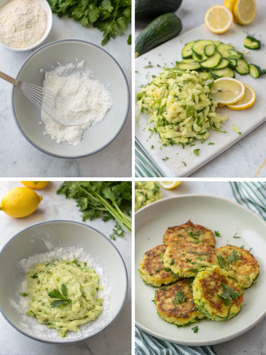 Zucchini Fritters Recipe preparing steps