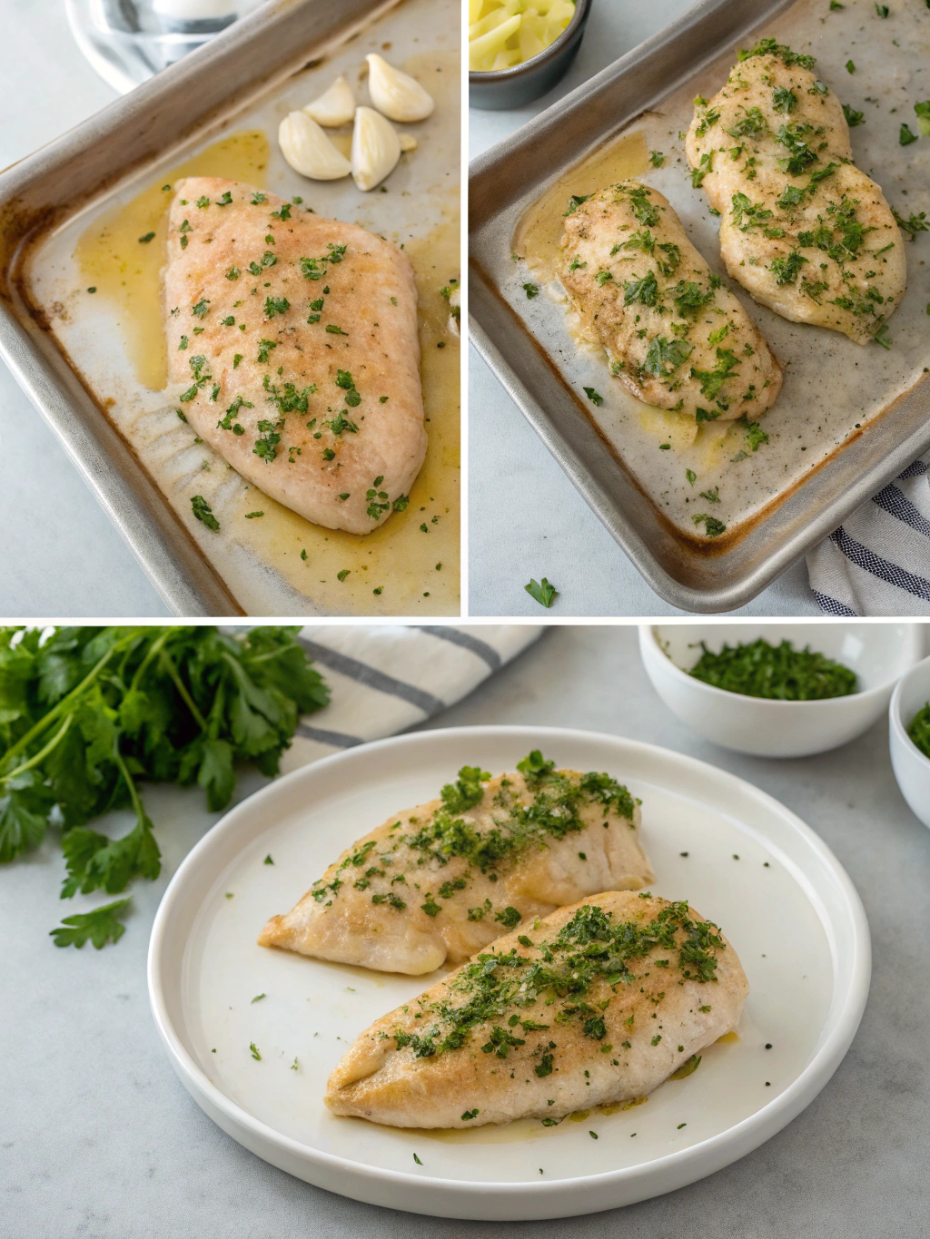 Garlic Butter Baked Chicken Breast preparing steps