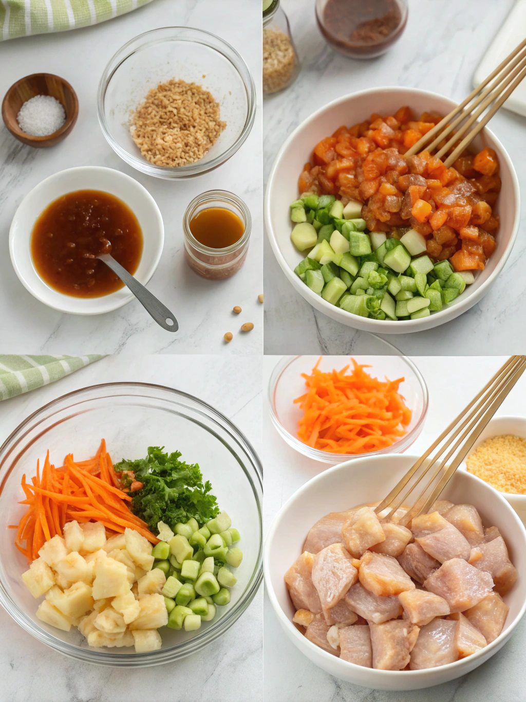 Hot Honey Chicken Bowl preparing steps