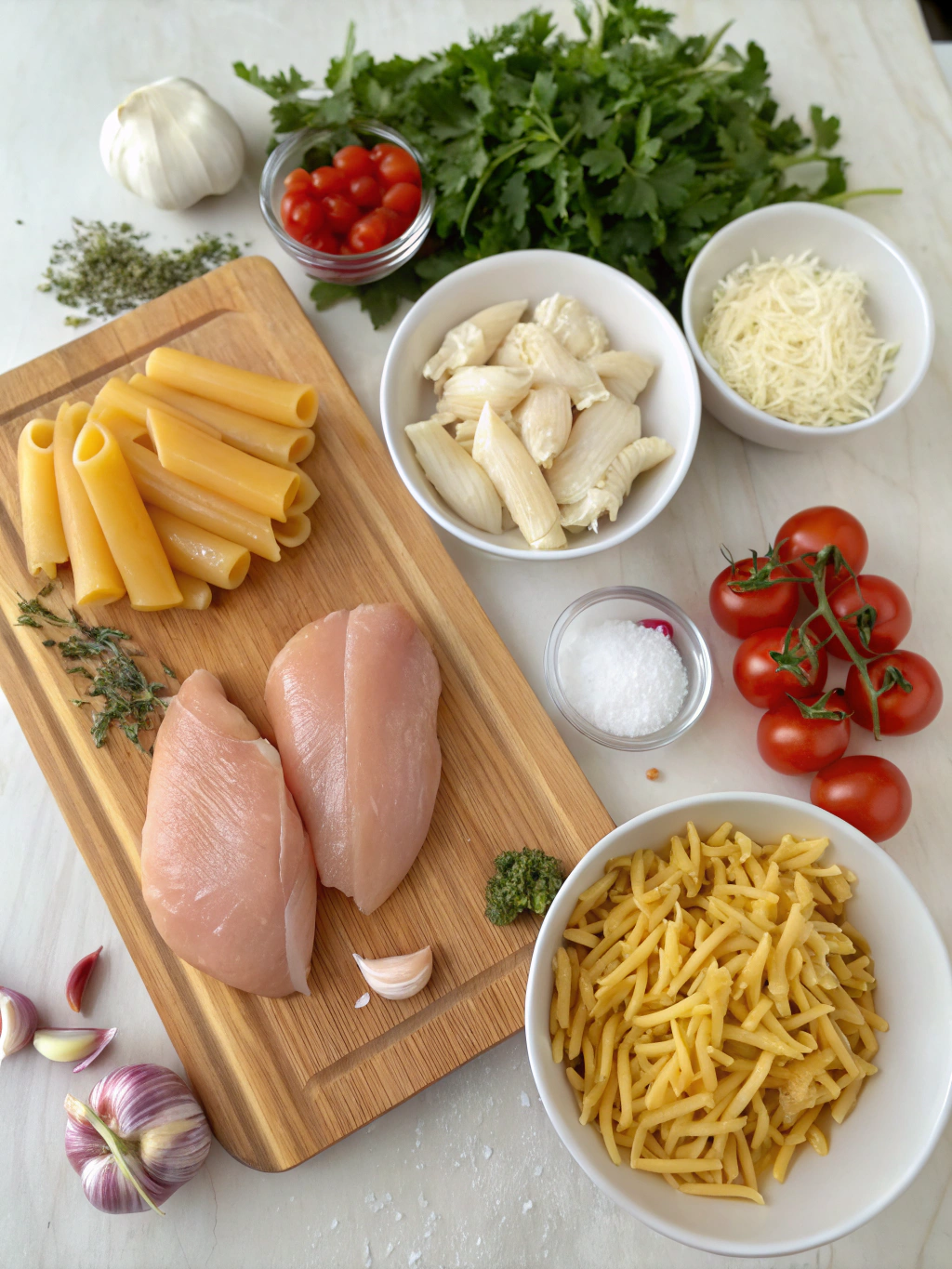 Cheesy Chicken Pasta Recipe ingredients