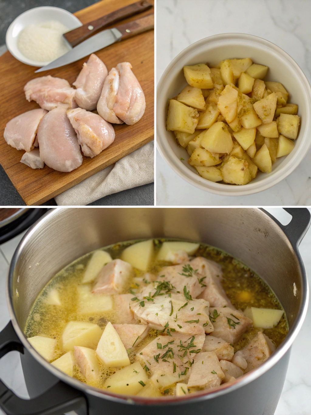 Chicken Soup with Potatoes preparing steps